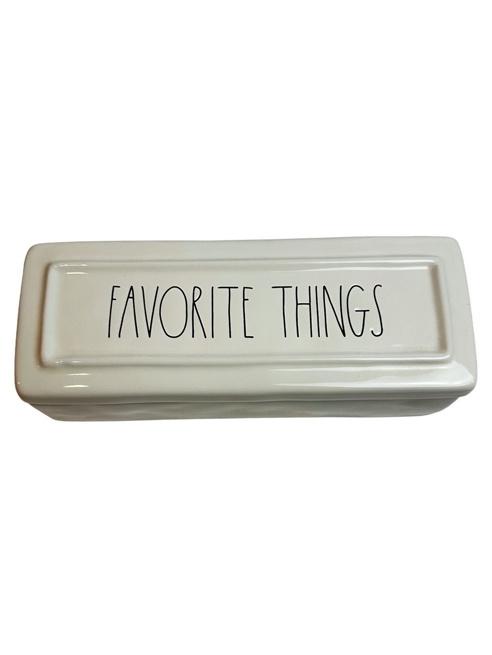 Rae Dunn White Ceramic Rectangle Storage Box - FAVORITE THINGS